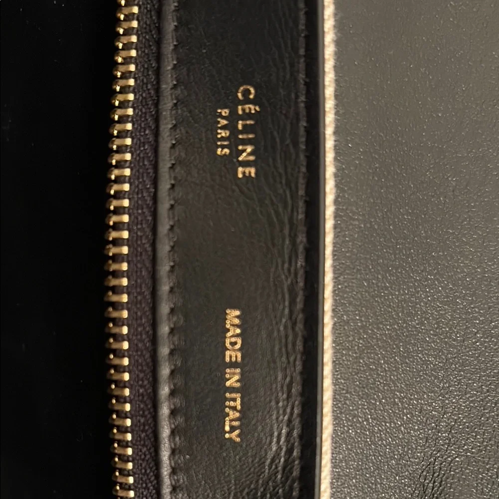 Celine authentic Trapeze Black, Cream and orange Women's Bag canvas and leather - Picture 8 of 13